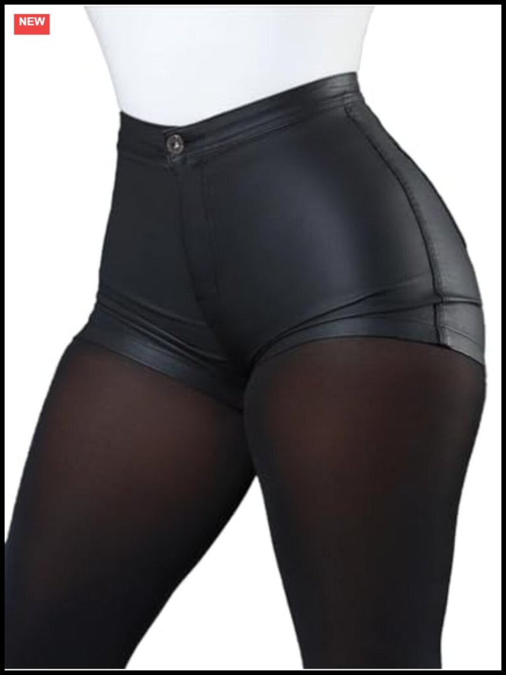 Women's Faux Leather High Waist Sexy Mini Booty Shorts